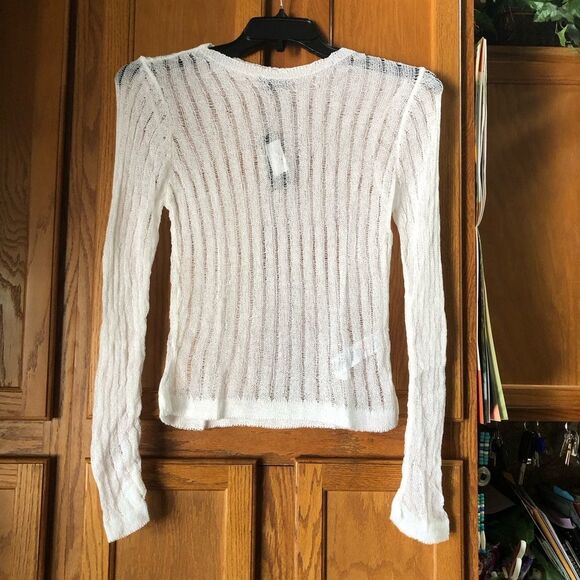 NWT PRETTYLITTLETHING Sheer Ribbed Knit Long Sleeve Top Plus Size XL - Picture 1 of 11